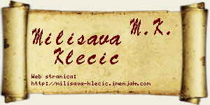 Milisava Klecić vizit kartica